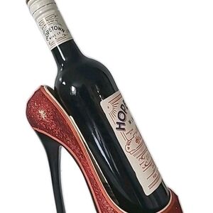Chic Red High Heel Wine Holder